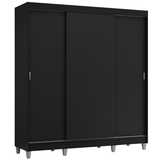 Placard Matrimonial con Patas 180 cm 3 Puertas Reno Negro