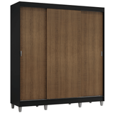 Placard Matrimonial con Patas 180 cm 3 Puertas Reno Negro/Marrón