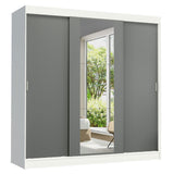 Placard Ropero Casal Madesa Reno 3 Puertas Corredizas con Espejo Blanco/Gris