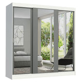 Placard Ropero Casal Madesa Reno 3 Puertas Corredizas de Espejo Blanco/Gris
