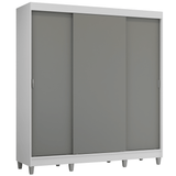 Placard Matrimonial con Patas 180 cm 3 Puertas Reno Blanco/Gris