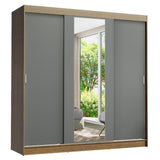 Placard Ropero Casal Madesa Reno 3 Puertas Corredizas con Espejo Marrón/Gris