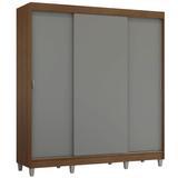 Placard Matrimonial con Patas 180 cm 3 Puertas Reno Marrón/Gris