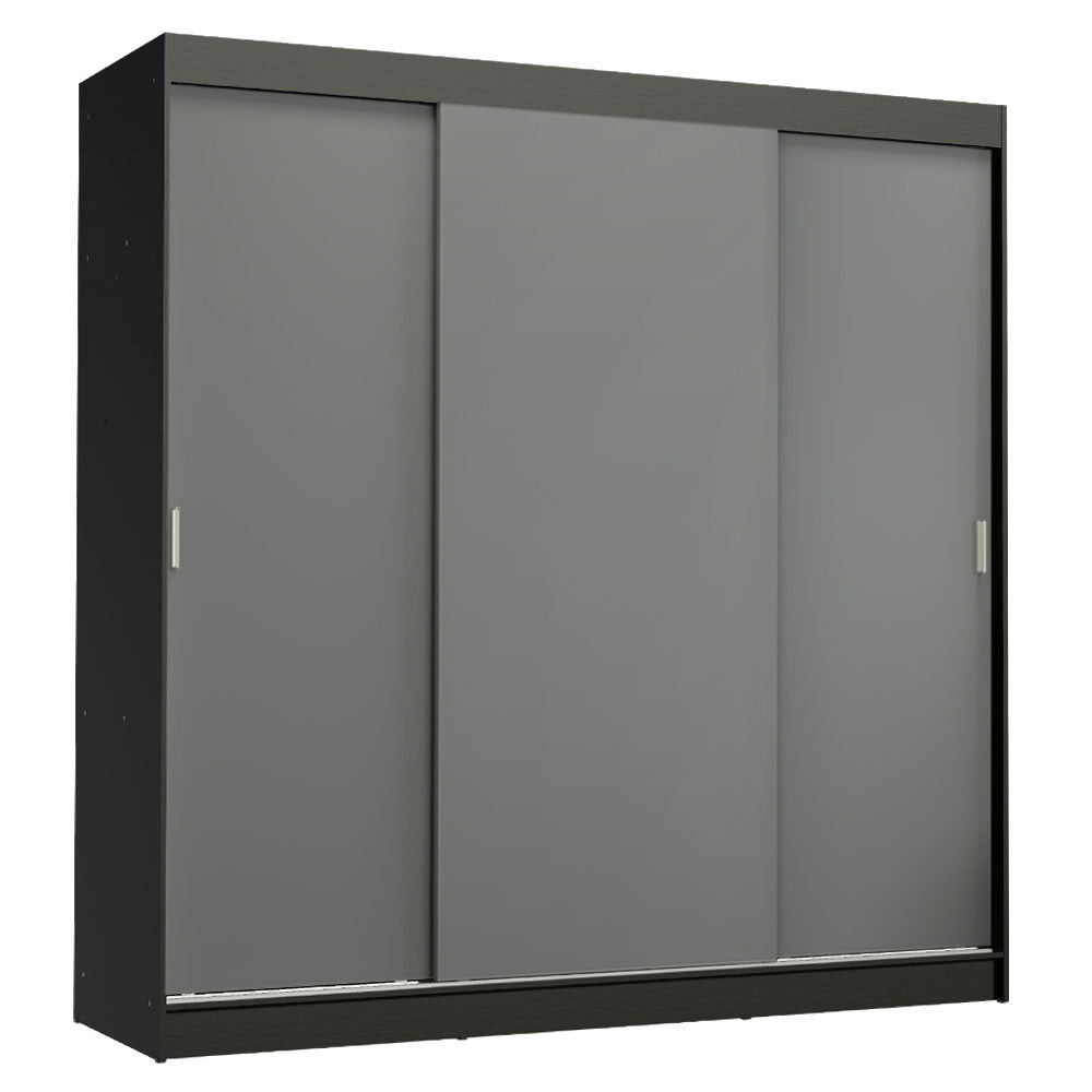 Placard Ropero Casal Madesa Reno 3 Puertas Corredizas Negro/Gris