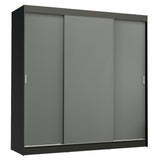 Placard Ropero Casal Madesa Reno 3 Puertas Corredizas Negro/Gris