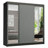 Placard Ropero Casal Madesa Reno 3 Puertas Corredizas con Espejos Negro/Gris
