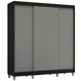 Placard Matrimonial con Patas 180 cm 3 Puertas Reno Negro/Gris