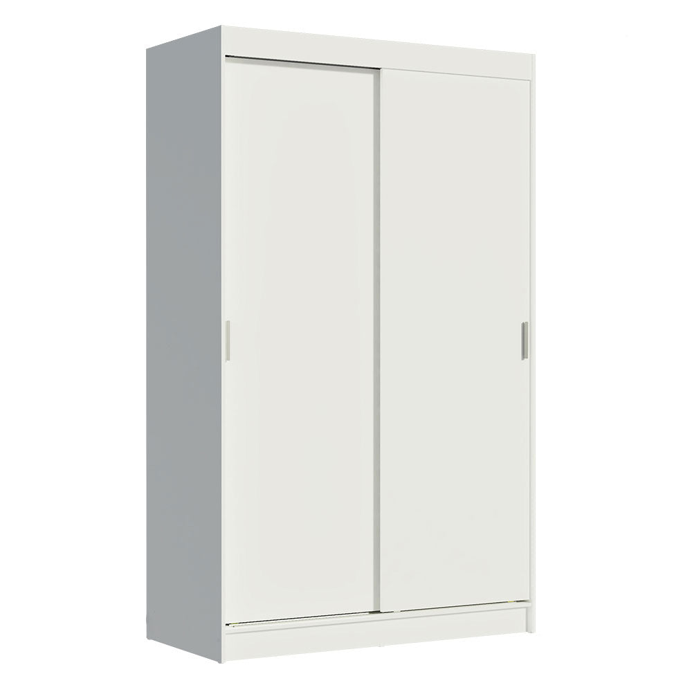 Placard Ropero Solteiro Madesa Tokio 2 Puertas Corredizas con 2 Cajones Blanco
