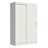 Placard Ropero Solteiro Madesa Tokio 2 Puertas Corredizas con 2 Cajones Blanco