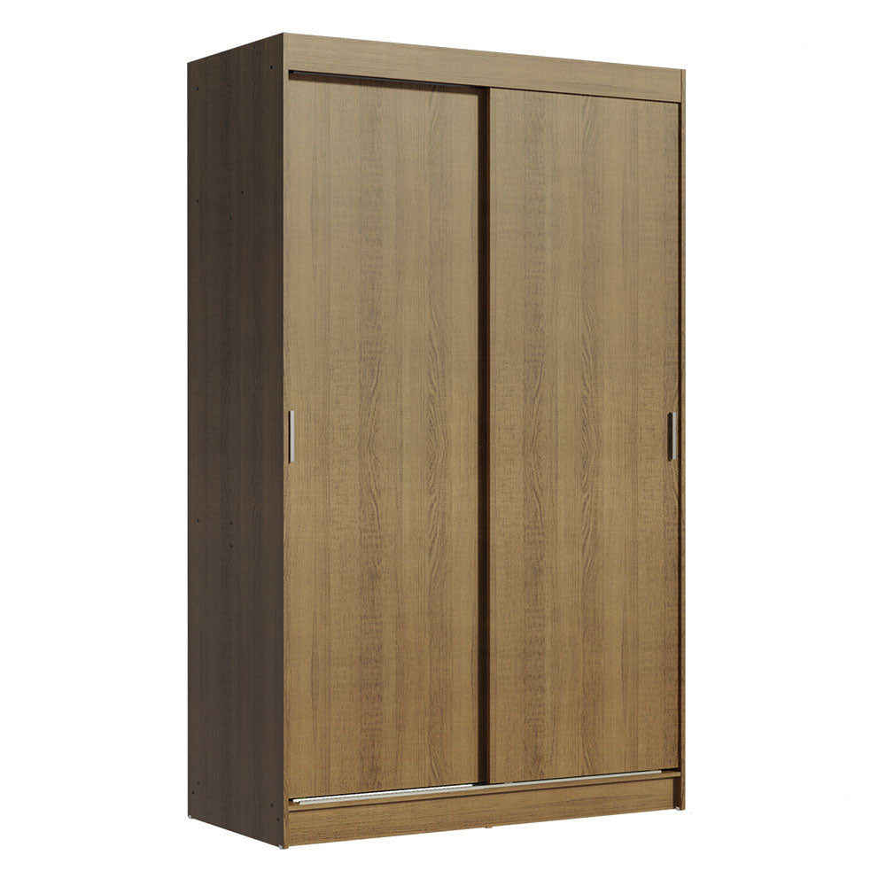 Placard Ropero Solteiro Madesa Tokio 2 Puertas Corredizas 2 Cajones Marrón