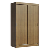 Placard Ropero Solteiro Madesa Tokio 2 Puertas Corredizas 2 Cajones Marrón