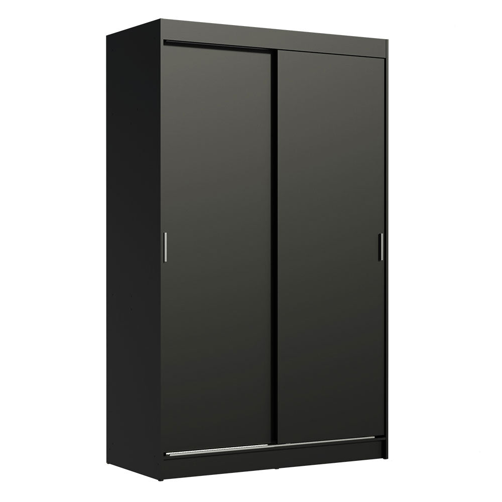 Placard Ropero Solteiro Madesa Tokio 2 Puertas Corredizas 2 Cajones Negro