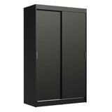 Placard Ropero Solteiro Madesa Tokio 2 Puertas Corredizas 2 Cajones Negro