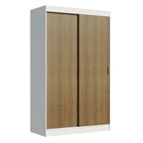 Placard Ropero Solteiro Madesa Tokio 2 Puertas Corredizas 2 Cajones Blanco/Marrón