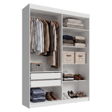 Closet Abierto Madesa Venus 121 cm con 2 Cajones, Perchero y 5 Estantes Blanco