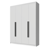 Placard Individual 4 Puertas Batientes Blanco/Blanco/Negro Venus Madesa