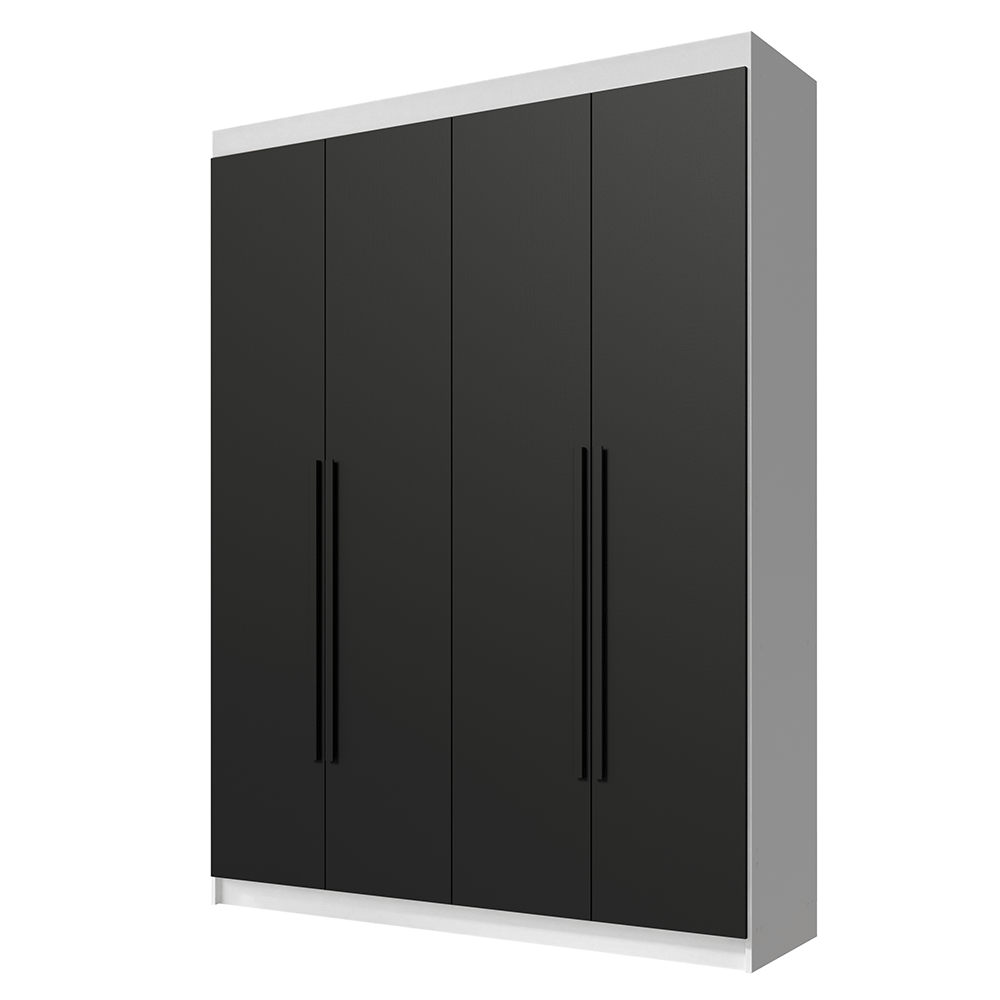 Placard Individual 4 Puertas Batientes Blanco/Negro/Negro Venus Madesa