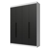 Placard Individual 4 Puertas Batientes Blanco/Negro/Negro Venus Madesa