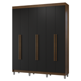 Clóset Matrimonial Venus 6 Puertas Batientes con Patas Marrón/Negro
