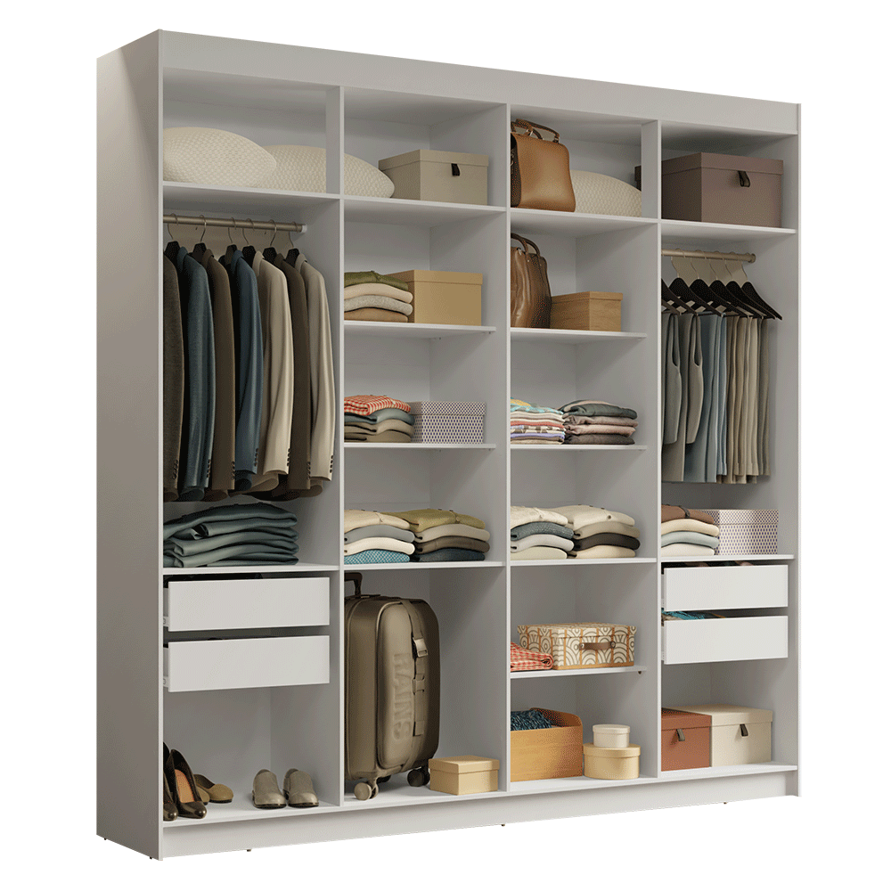 Placard Closet 4 Cajones 216 cm Blanco Venus Madesa