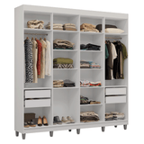 Placard Closet con Patas 4 Cajones 216cm Blanco Venus Madesa