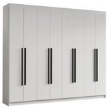 Placard Matrimonial 216 cm 8 Puertas Batientes Venus Blanco/Blanco/Negro