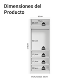 Placard Modular con 2 Puertas, 4 Estantes y 1 Barra para Colgar, Blanco Neo