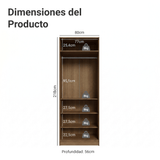 Placard Modular 2 Puertas con Espejo 4 Repisas 1 Perchero Marrón/Crema Neo Madesa