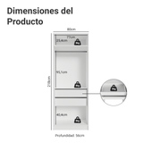 Placard Modulado 80 cm 2 Puertas 2 Cajones Neo Blanco