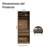 Placard Modular 2 Puertas 2 Cajones 1 Perchero Marrón/Crema Neo Madesa