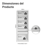 Placard Modular con 2 Puertas, 2 Cajones y 4 Estantes, Blanco Neo