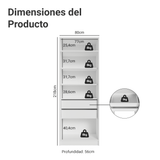 Placard Modular 2 Puertas con Espejo 2 Cajones 4 Repisas Blanco Neo Madesa