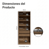 Placard Modular 2 Puertas 2 Cajones 4 Repisas Marrón/Crema Neo Madesa