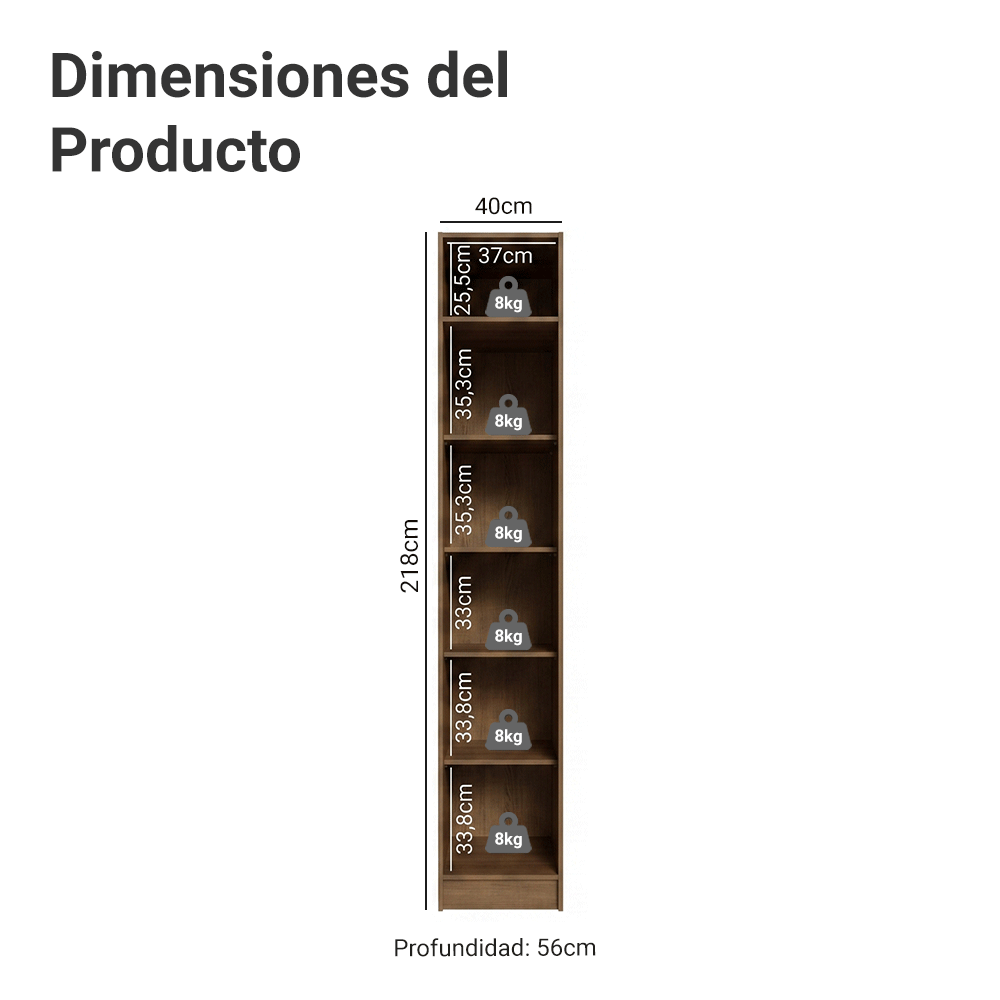 Placard Modular 1 Puerta Marrón/Crema Neo Madesa