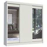 Placard Ropero Casal Madesa Istambul 3 Puertas Corredizas con Espejos 3 Cajones Blanco