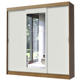 Placard Ropero Casal Madesa Istambul 3 Puertas Corredizas con Espejo 3 Cajones Marrón/Blanco