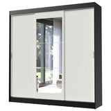 Placard Ropero Casal Madesa Istambul 3 Puertas Corredizas con Espejo 3 Cajones Negro/Blanco