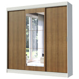 Placard Ropero Casal Madesa Istambul 3 Puertas Corredizas con Espejo 3 Cajones Blanco/Marrón