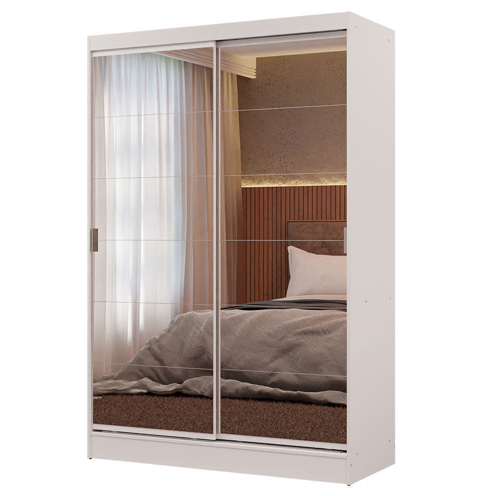 Placard Max 2 Puertas Corredizas con Espejos Blanco