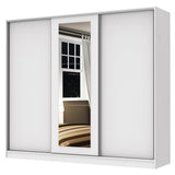 Placard Matrimonial 100% MDF Eros 3 Puertas Corredizas con Espejo Blanco