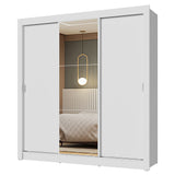 Placard Matrimonial 3 Puertas Corredizas con Espejo Blanco Nobre