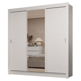 Placard Matrimonial 3 Puertas Corredizas con Espejo 2 Cajones Blanco Sublime