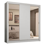 Placard Matrimonial 3 Puertas Corredizas con Espejos 4 Cajones Blanco Sublime Plus