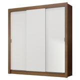 Placard Matrimonial 3 Puertas Corredizas Marrón/Blanco Nobre