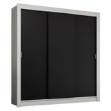 Placard Matrimonial 3 Puertas Corredizas Blanco/Negro Sublime Plus
