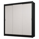 Placard Matrimonial 3 Puertas Corredizas Negro/Blanco Sublime