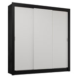 Placard Matrimonial 3 Puertas Corredizas Negro/Blanco Sublime Plus