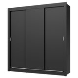 Placard Matrimonial 3 Puertas Corredizas Negro Nobre