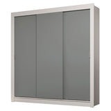Placard Matrimonial 3 Puertas Corredizas 4 Cajones Blanco/Gris Sublime Plus