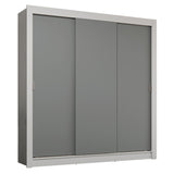 Placard Matrimonial 3 Puertas Corredizas 4 Cajones Blanco/Gris Sublime Plus